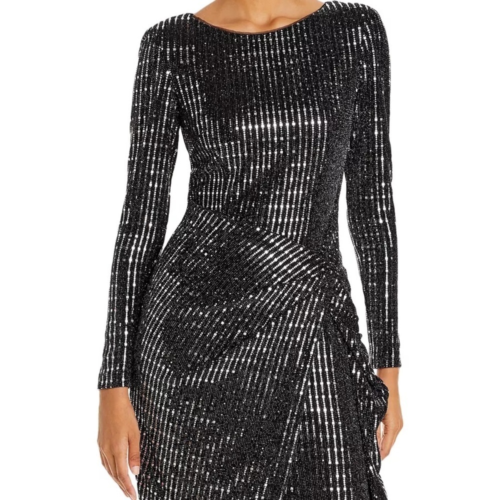 Elegant Black Sequin Dress Size: 0 NWT - Picture 1 of 7